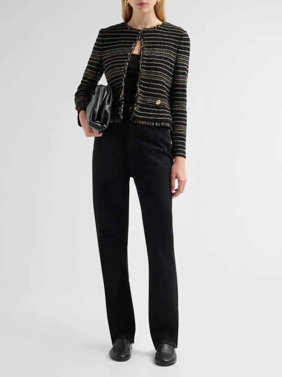 Ming Wang Women's Petite Striped Tweed Jacket | Thumbnail 2
