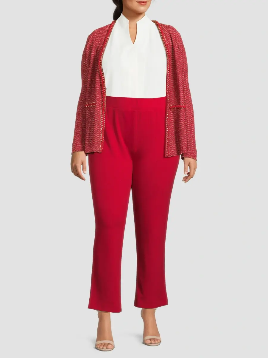 Ming Wang Women's Plus Stretch Deco Crepe Straight-Fit Pants | Thumbnail 2 Ming Wang Women's Plus Stretch Deco Crepe Straight-Fit Pants | Thumbnail 2