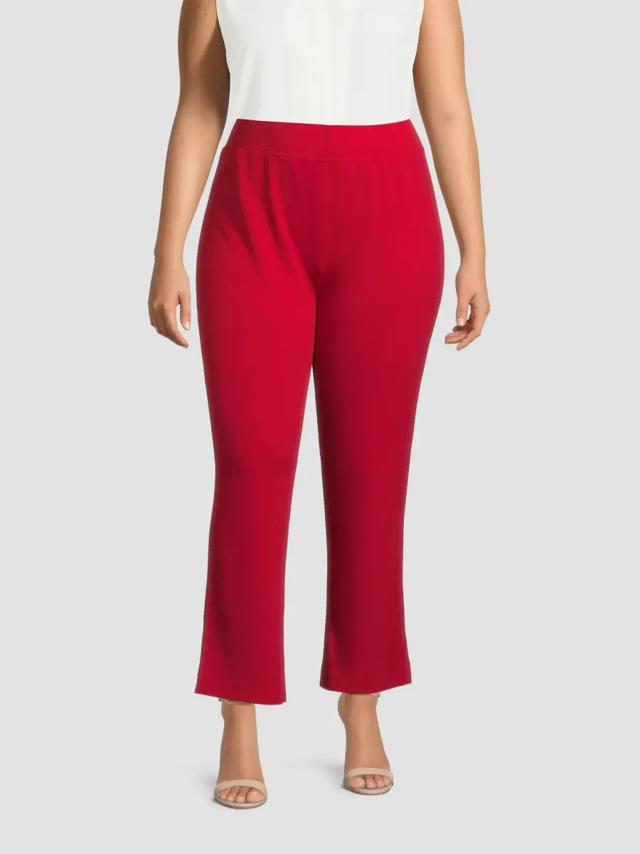 Ming Wang Women's Plus Stretch Deco Crepe Straight-Fit Pants | Thumbnail 3 Ming Wang Women's Plus Stretch Deco Crepe Straight-Fit Pants | Thumbnail 3