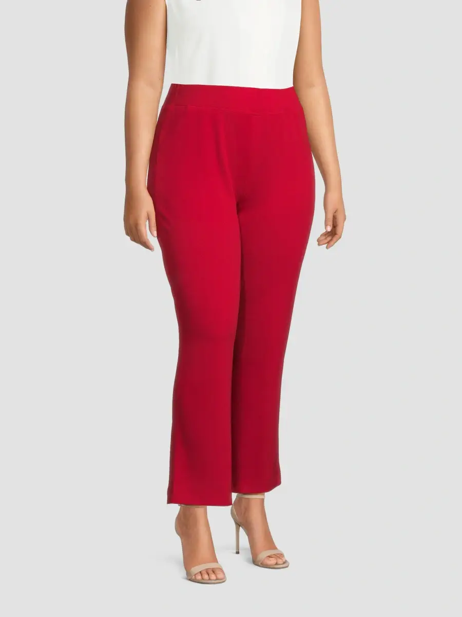 Ming Wang Women's Plus Stretch Deco Crepe Straight-Fit Pants | Thumbnail 4 Ming Wang Women's Plus Stretch Deco Crepe Straight-Fit Pants | Thumbnail 4
