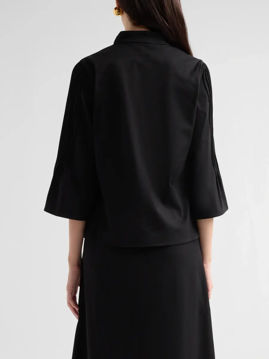 Ming Wang Women's Flare-Sleeve Faux Suede Blouse | Thumbnail 3 Ming Wang Women's Flare-Sleeve Faux Suede Blouse | Thumbnail 3