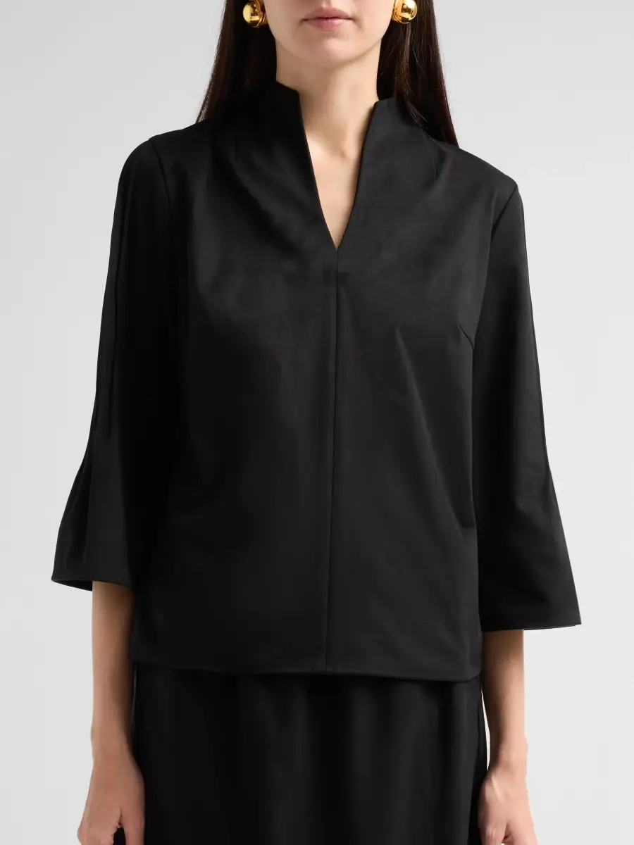 Ming Wang Women's Flare-Sleeve Faux Suede Blouse | Thumbnail 5 Ming Wang Women's Flare-Sleeve Faux Suede Blouse | Thumbnail 5