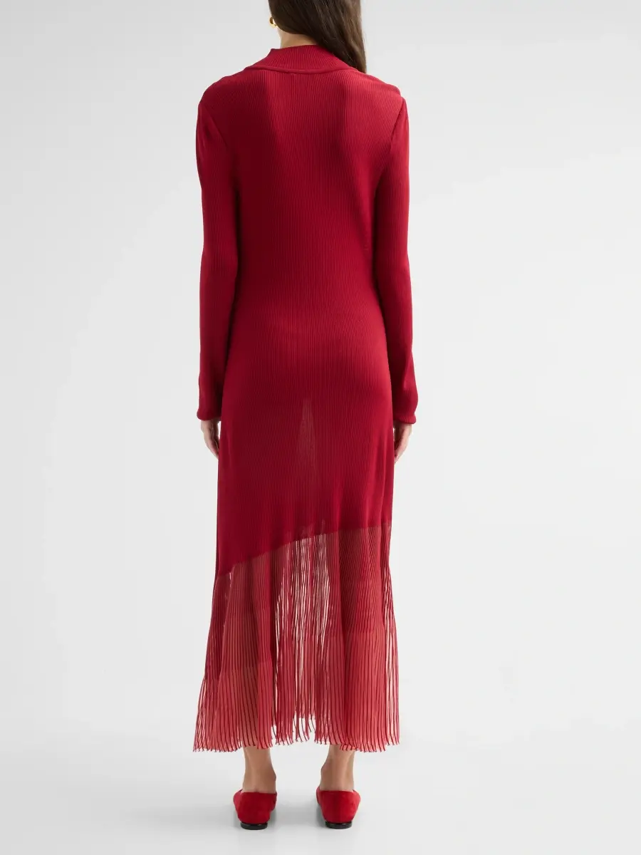 Misook Women's Rib-Knit Sheer-Hem Maxi Dress | Thumbnail 3