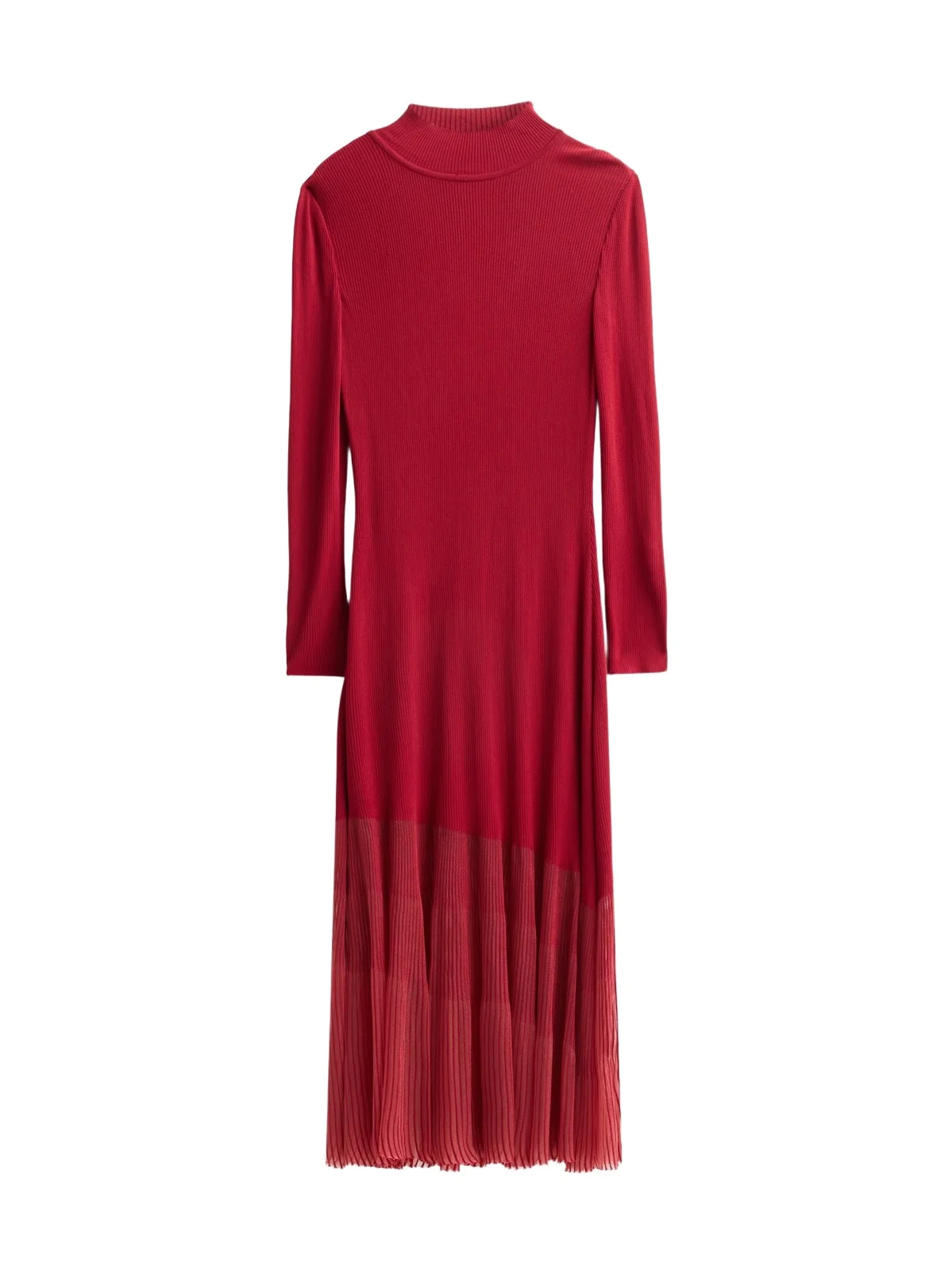 Women's Rib-Knit Sheer-Hem Maxi Dress Women's Rib-Knit Sheer-Hem Maxi Dress