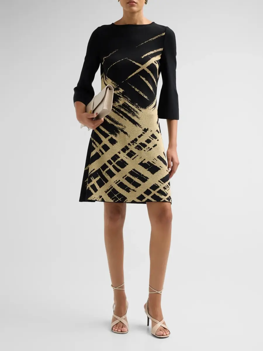 Ming Wang Women's Petite Abstract-Print Mini Dress | Thumbnail 2