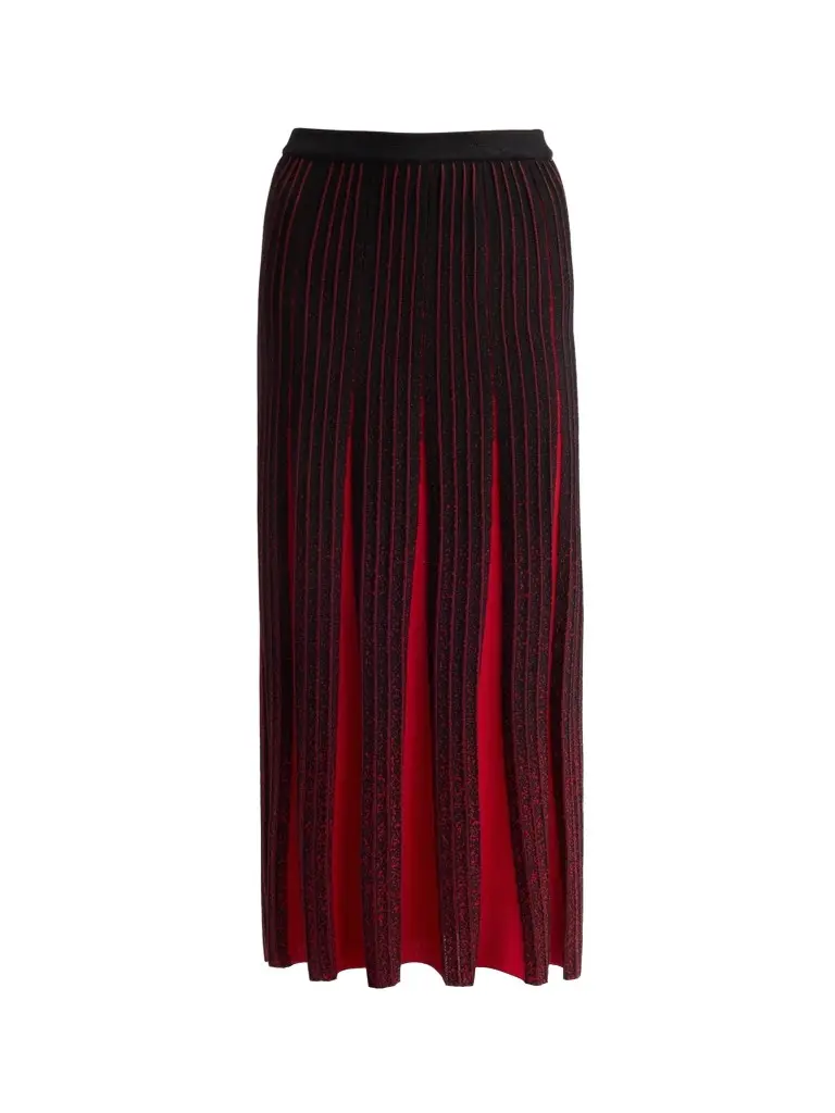 Women's Petite Striped Two-Tone Gradient Pleated Maxi Skirt Women's Petite Striped Two-Tone Gradient Pleated Maxi Skirt