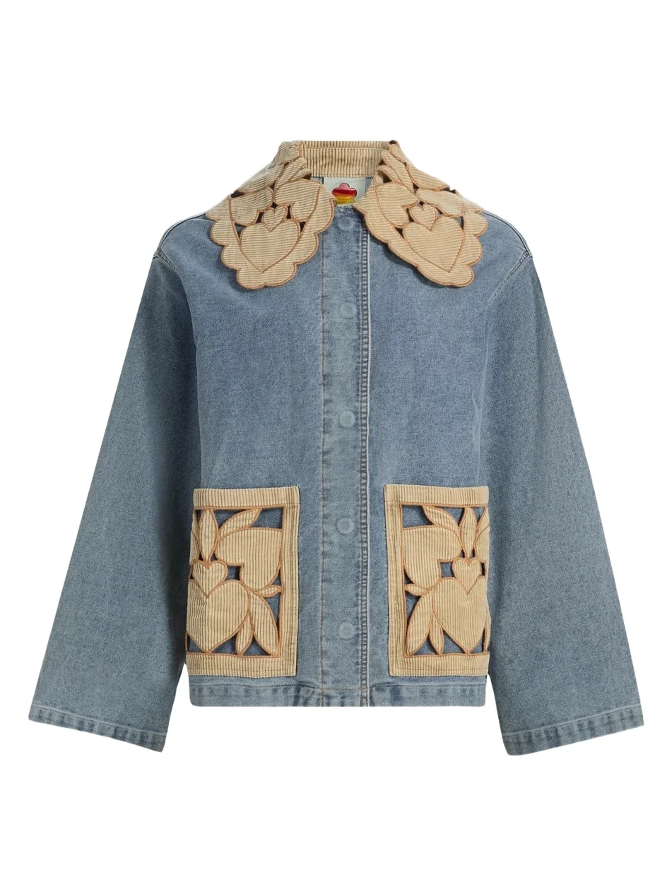 Farm Rio Women's Richelieu Cotton Denim Jacket