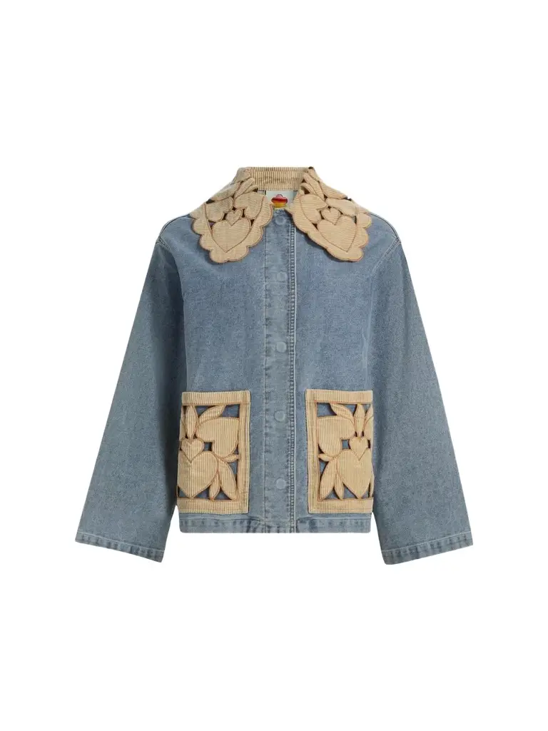 Farm Rio Women's Richelieu Cotton Denim Jacket