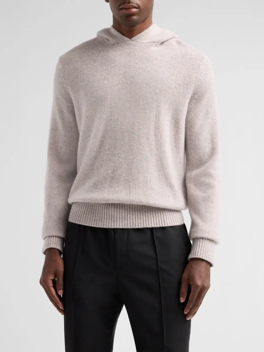 Vince Men's Multi Mélange Cashmere Hoodie | Thumbnail 4 Vince Men's Multi Mélange Cashmere Hoodie | Thumbnail 4