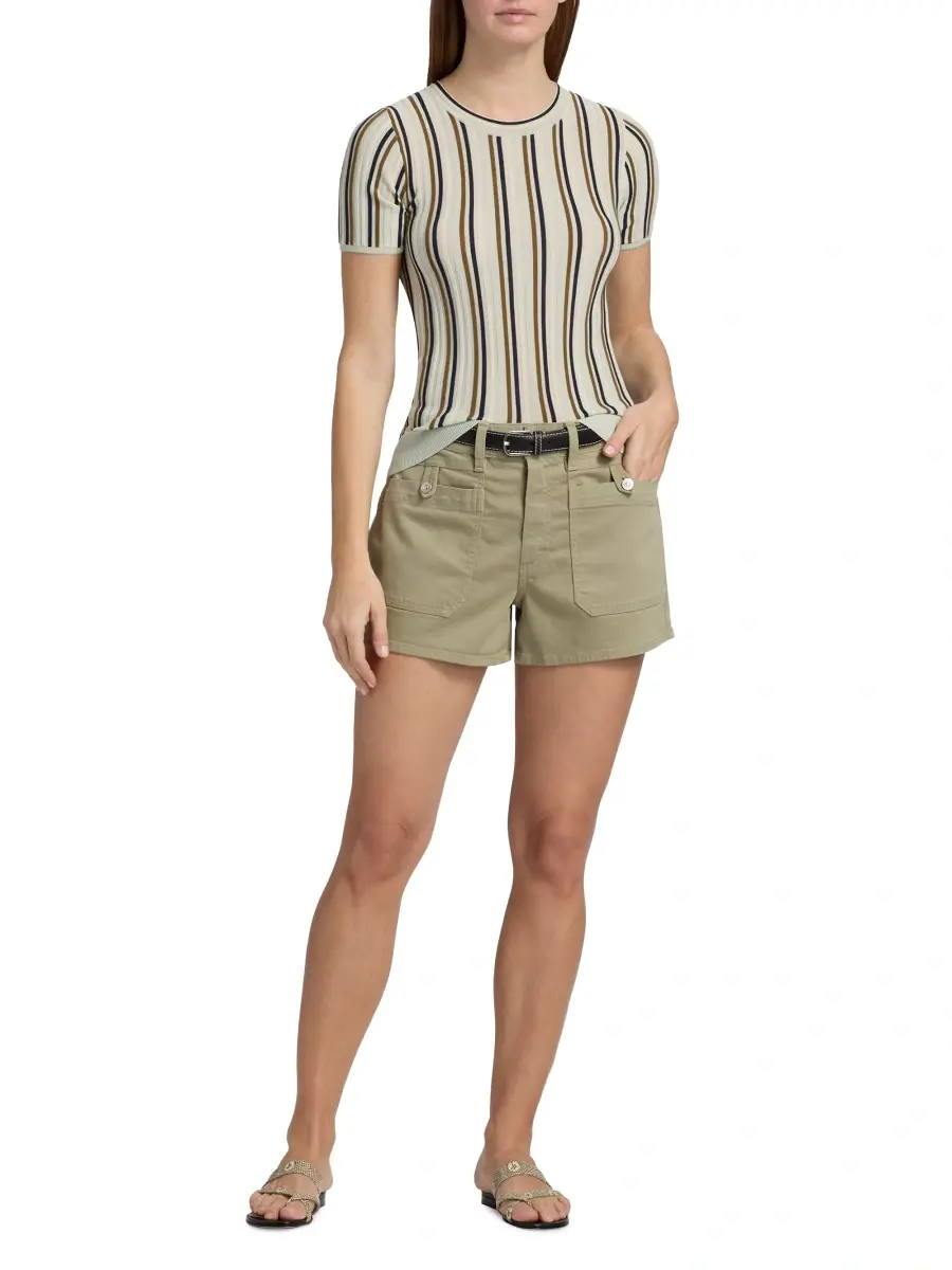 PAIGE Women's Fallon Stretch Cotton Twill Shorts | Thumbnail 2 PAIGE Women's Fallon Stretch Cotton Twill Shorts | Thumbnail 2