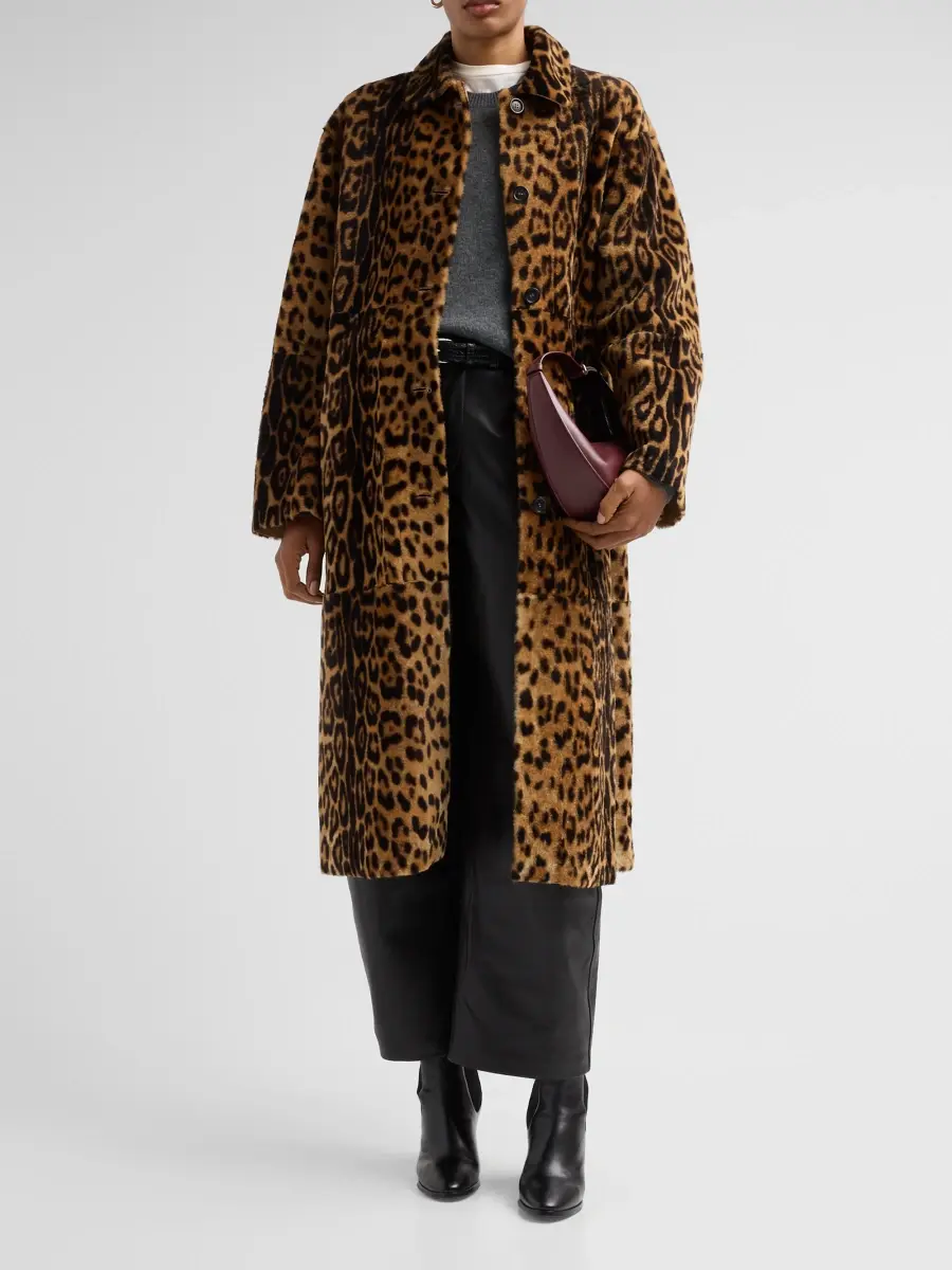 Nili Lotan Women's Davelle Leopard Faux Fur Coat | Thumbnail 2