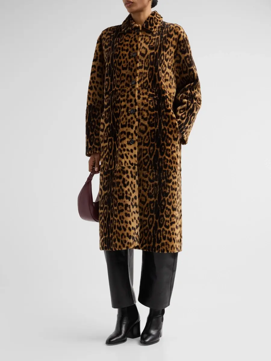 Nili Lotan Women's Davelle Leopard Faux Fur Coat | Thumbnail 4