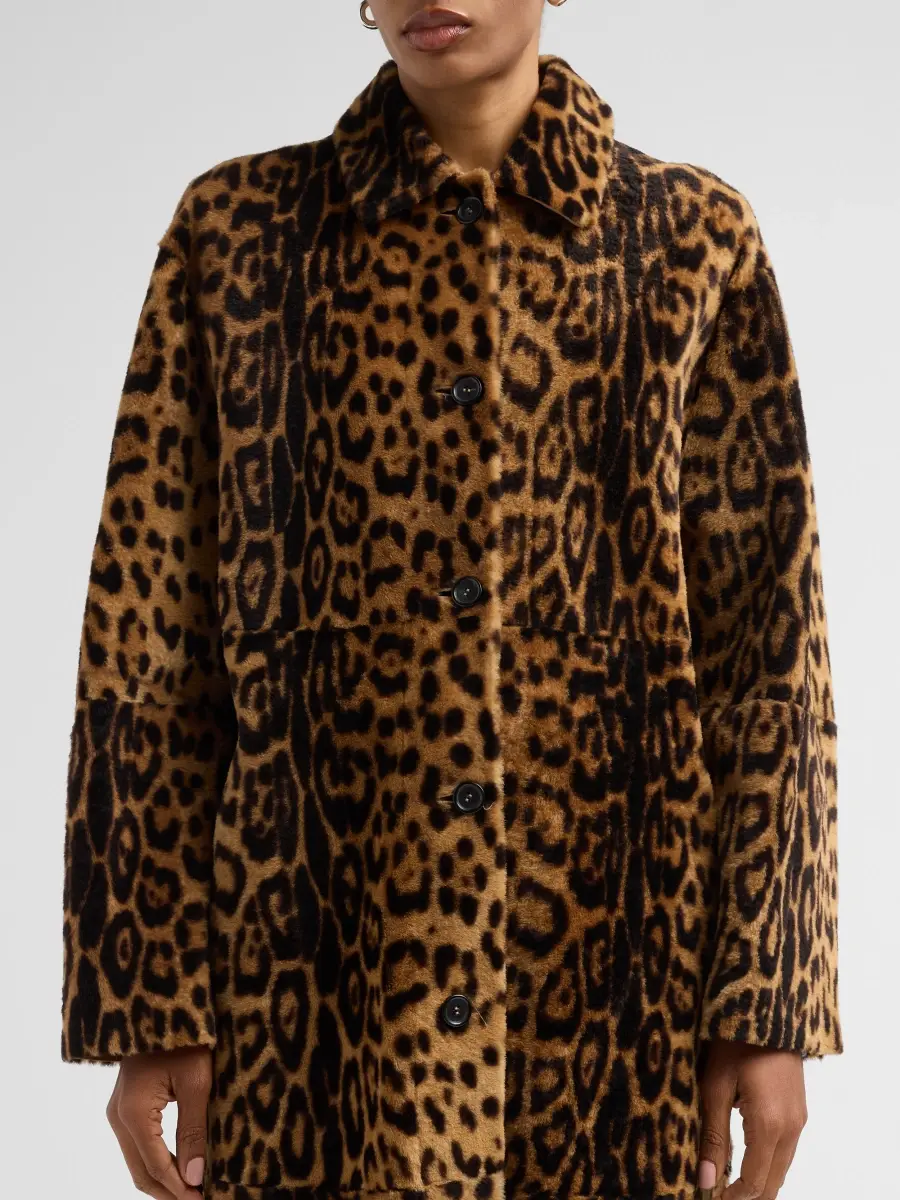 Nili Lotan Women's Davelle Leopard Faux Fur Coat | Thumbnail 5