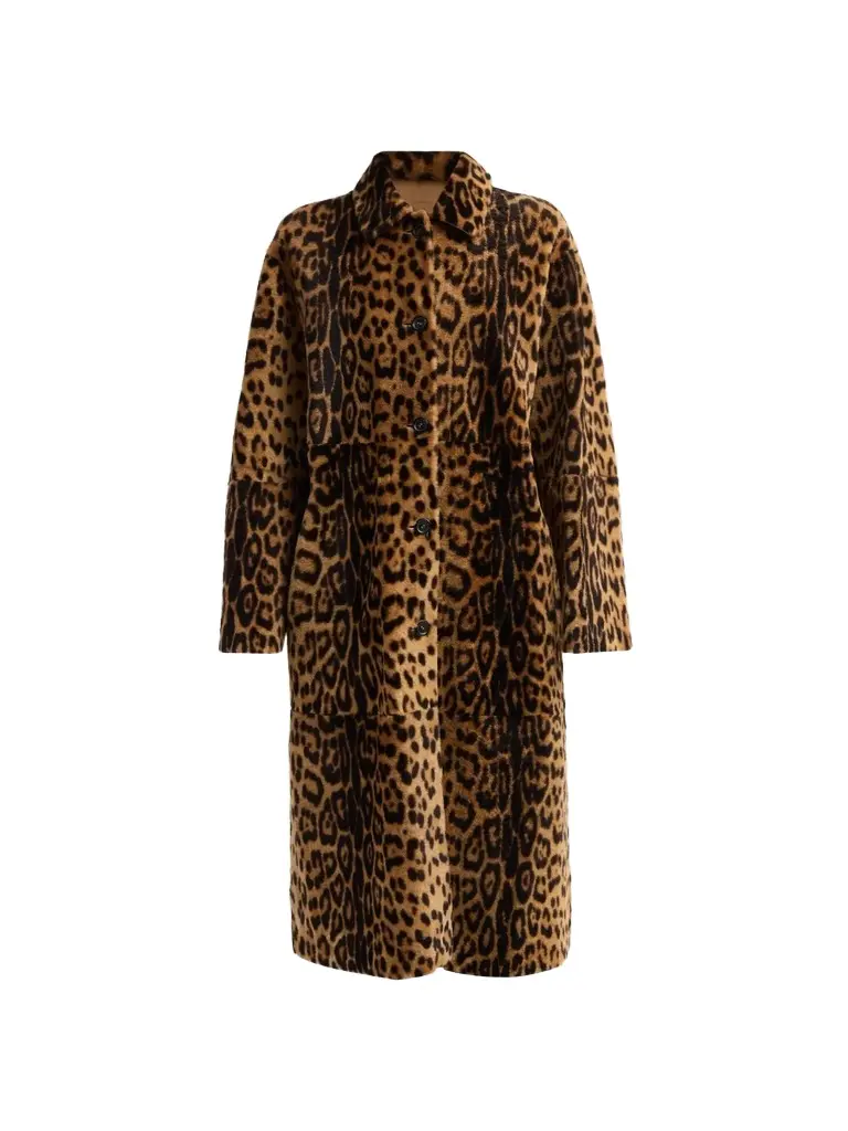 Nili Lotan Women's Davelle Leopard Faux Fur Coat