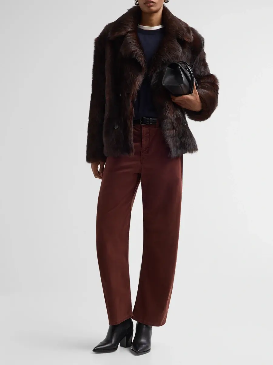 Nili Lotan Women's Cleophee Shearling Double-Breasted Coat | Thumbnail 2 Nili Lotan Women's Cleophee Shearling Double-Breasted Coat | Thumbnail 2