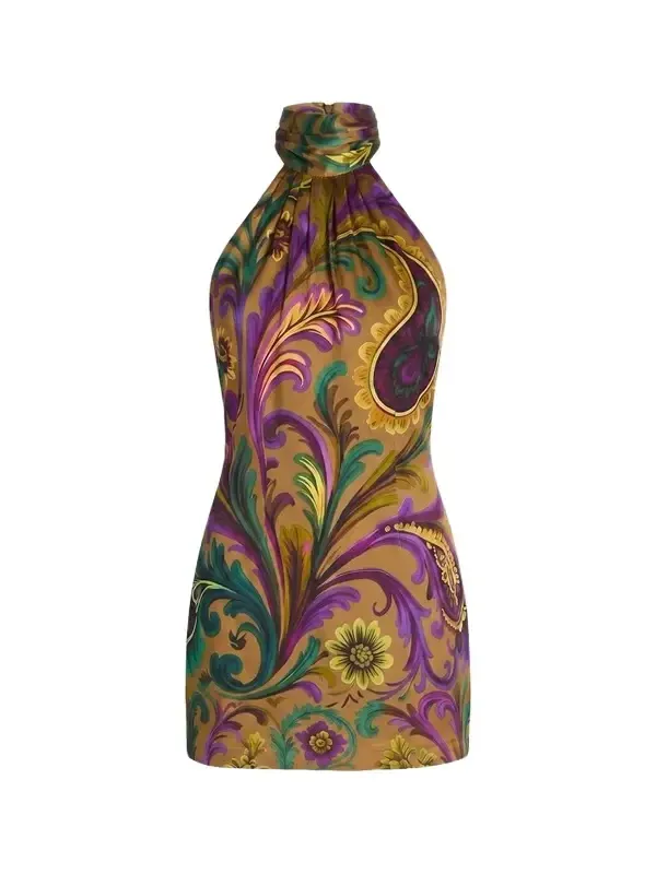 Women's Hugo Paisley Stretch-Silk Mini Dress Women's Hugo Paisley Stretch-Silk Mini Dress