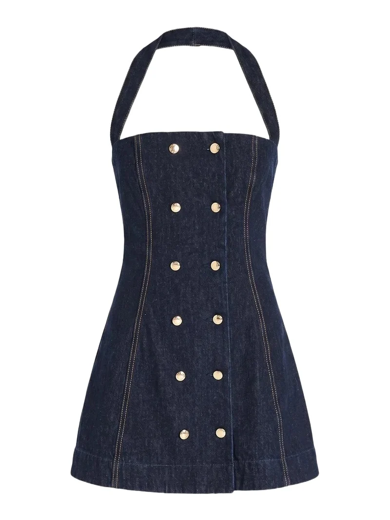 Women's Miramar Denim Halterneck Mini Dress