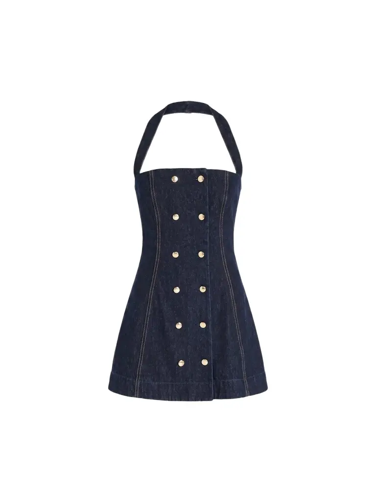 Women's Miramar Denim Halterneck Mini Dress Women's Miramar Denim Halterneck Mini Dress
