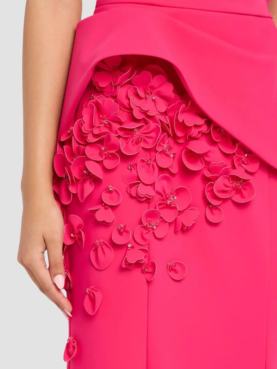 Teri Jon by Rickie Freeman Women's Off-The-Shoulder Peplum Scuba Gown | Thumbnail 5 Teri Jon by Rickie Freeman Women's Off-The-Shoulder Peplum Scuba Gown | Thumbnail 5