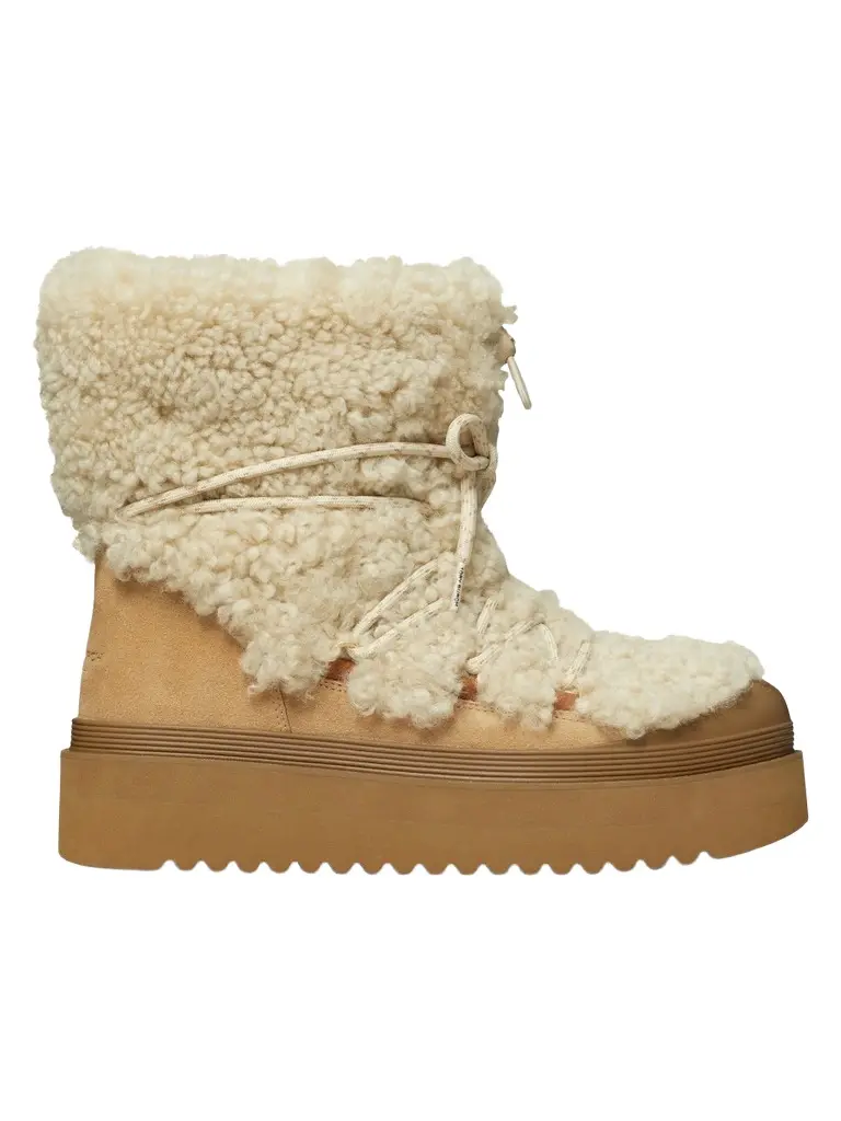 Tory Burch Women's Mellow Shearling-Suede Lace-Up Boots