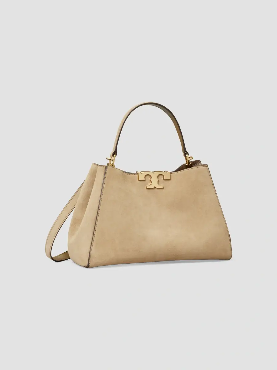 Tory Burch Women's Eleanor Suede Medium Satchel | Thumbnail 2 Tory Burch Women's Eleanor Suede Medium Satchel | Thumbnail 2