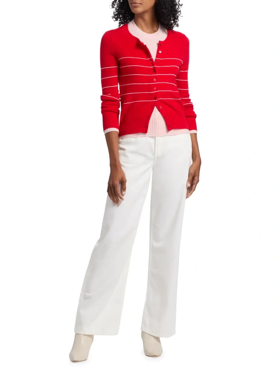 Derek Lam Women's Vernon Double-Layer Shrunken Cardigan | Thumbnail 2 Derek Lam Women's Vernon Double-Layer Shrunken Cardigan | Thumbnail 2
