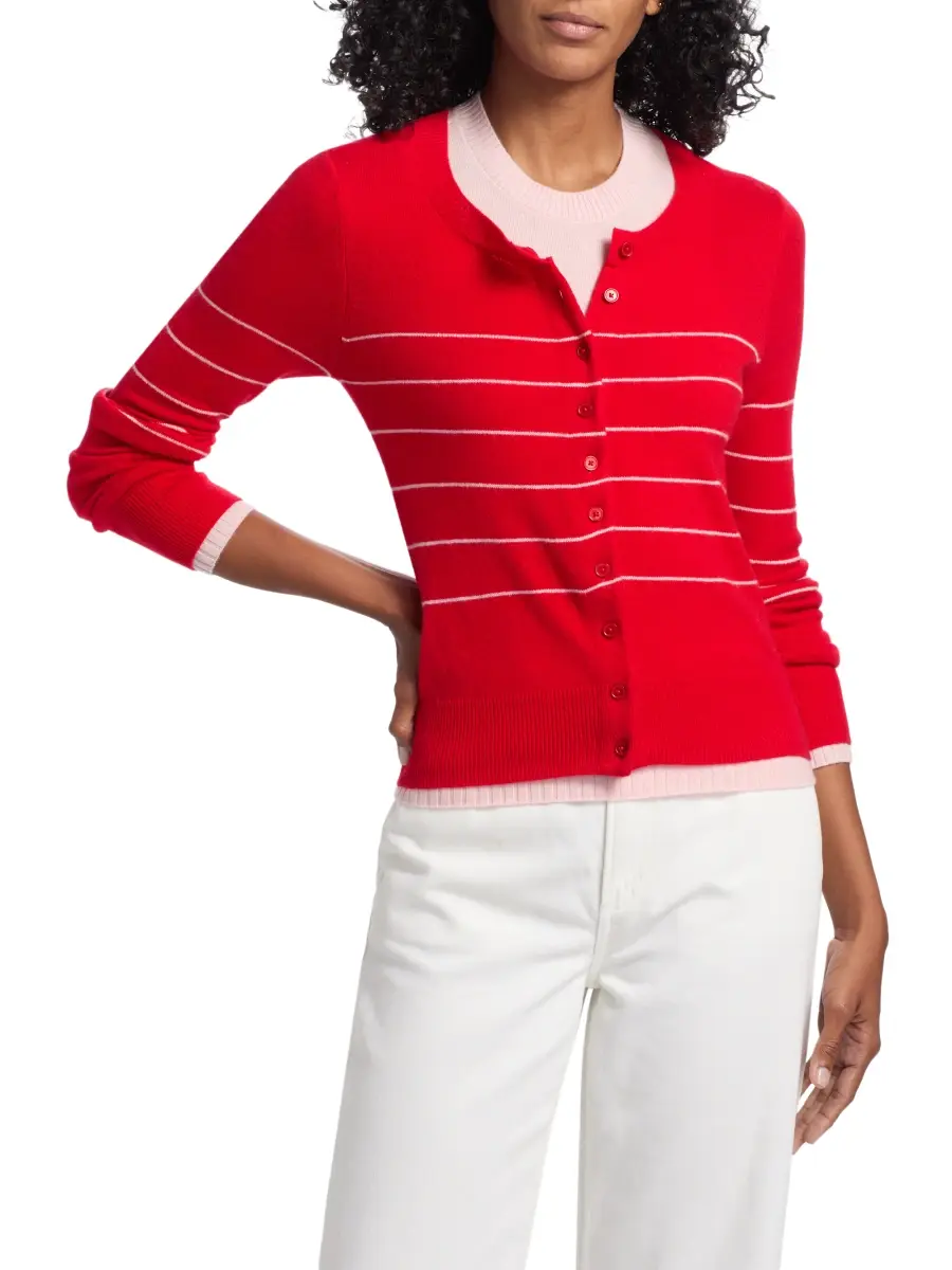 Derek Lam Women's Vernon Double-Layer Shrunken Cardigan | Thumbnail 3 Derek Lam Women's Vernon Double-Layer Shrunken Cardigan | Thumbnail 3