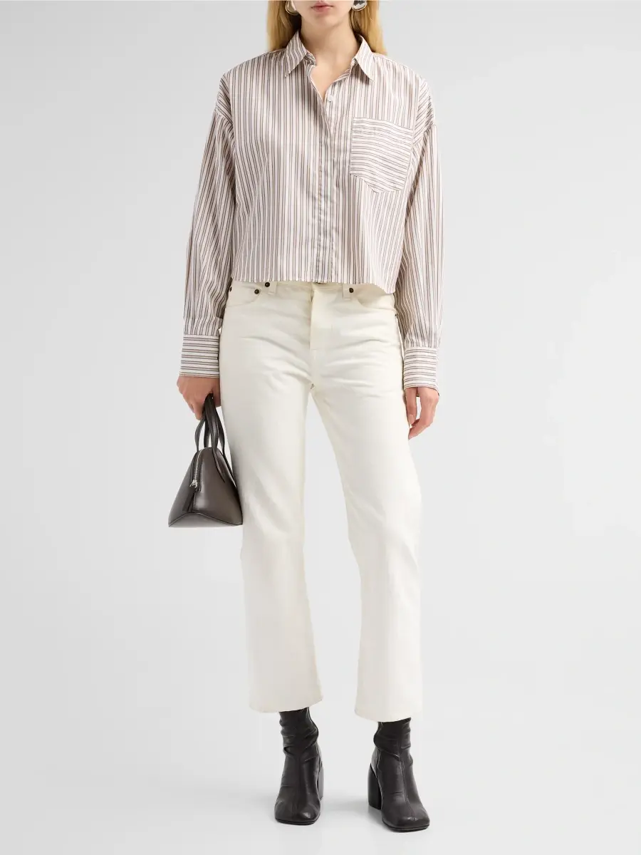 rag & bone Women's Marin Striped Crop Shirt | Thumbnail 2 rag & bone Women's Marin Striped Crop Shirt | Thumbnail 2