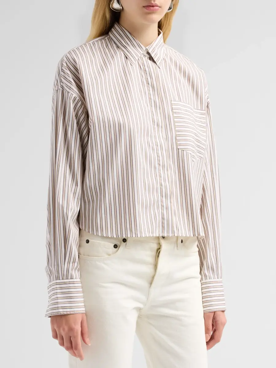 rag & bone Women's Marin Striped Crop Shirt | Thumbnail 4 rag & bone Women's Marin Striped Crop Shirt | Thumbnail 4