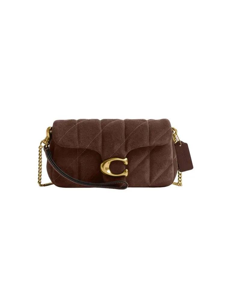 Coach Women's Tabby Quilted Suede Chain Crossbody Bag 19