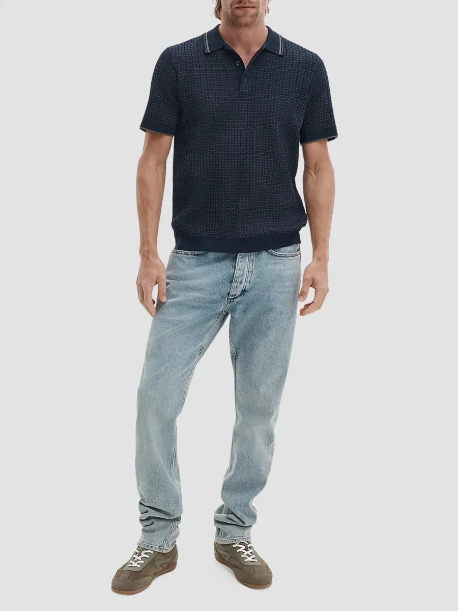 rag & bone Men's Harvey Rib-Knit Cotton-Blend Polo Shirt | Thumbnail 3 rag & bone Men's Harvey Rib-Knit Cotton-Blend Polo Shirt | Thumbnail 3