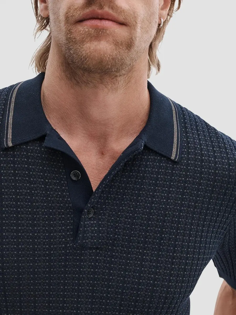 rag & bone Men's Harvey Rib-Knit Cotton-Blend Polo Shirt | Thumbnail 6 rag & bone Men's Harvey Rib-Knit Cotton-Blend Polo Shirt | Thumbnail 6
