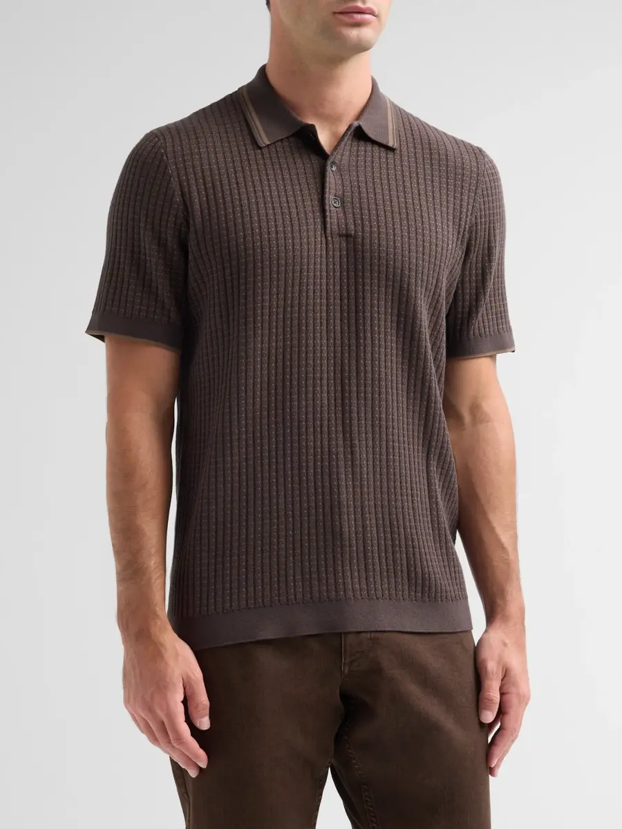 rag & bone Men's Harvey Rib-Knit Cotton-Blend Polo Shirt | Thumbnail 4 rag & bone Men's Harvey Rib-Knit Cotton-Blend Polo Shirt | Thumbnail 4