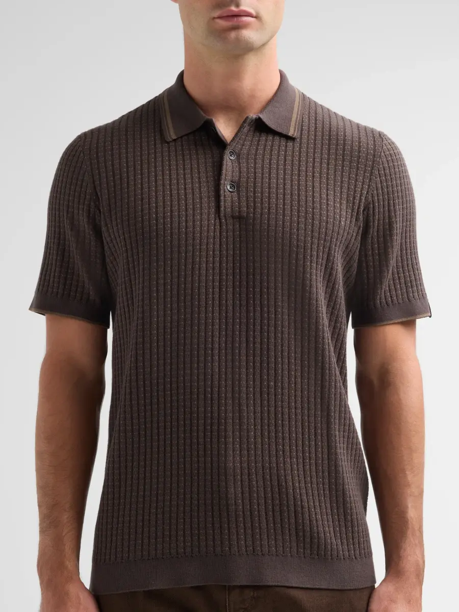 rag & bone Men's Harvey Rib-Knit Cotton-Blend Polo Shirt | Thumbnail 5 rag & bone Men's Harvey Rib-Knit Cotton-Blend Polo Shirt | Thumbnail 5