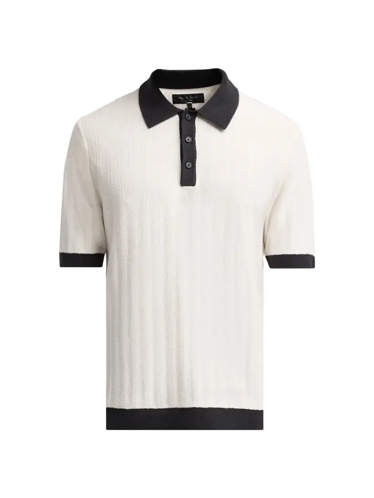 rag & bone Men's Zuma Rib-Knit Polo Shirt