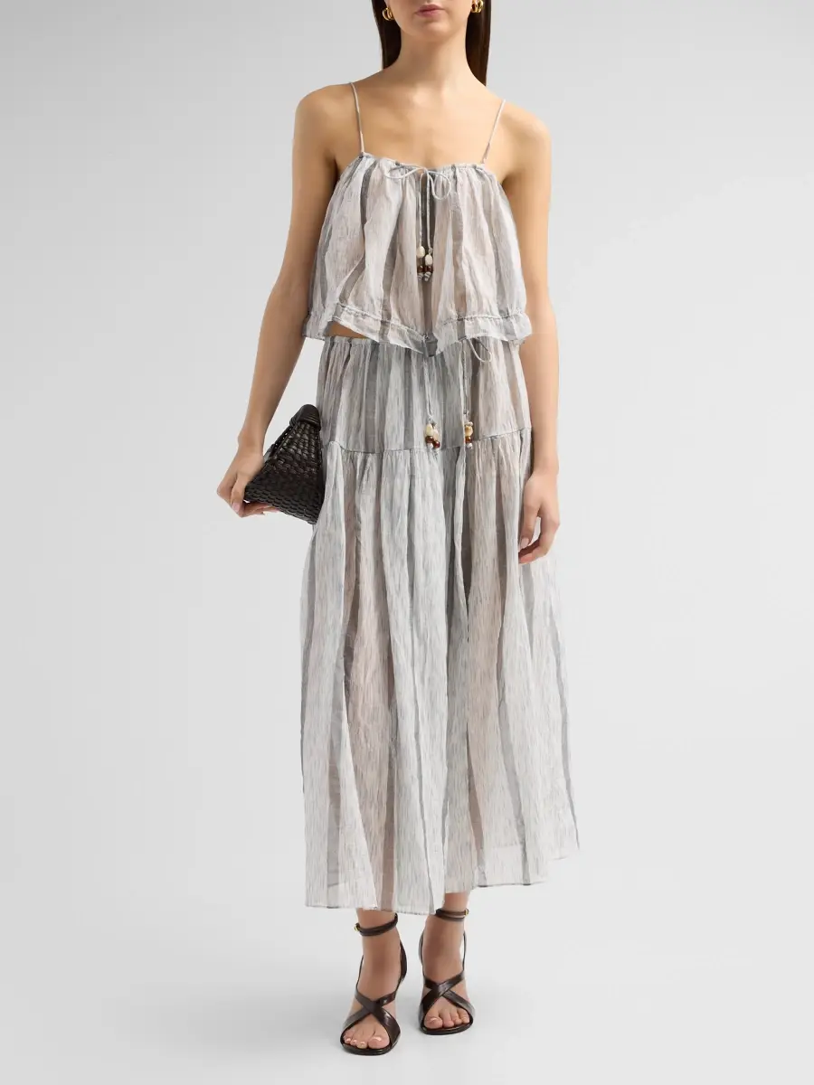 Ulla Johnson Women's ​Almia Striped Cover-Up Midi Skirt | Thumbnail 2