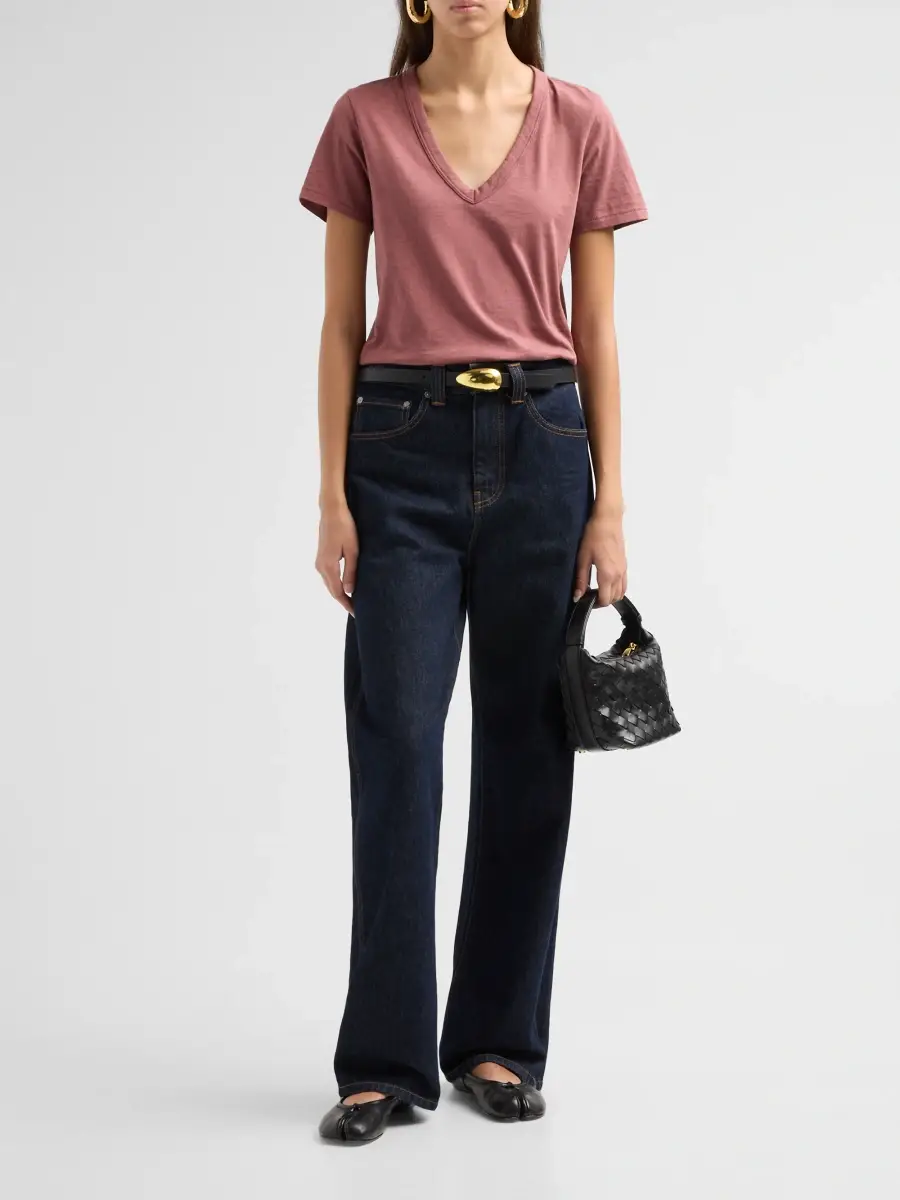 rag & bone Women's The Slub Vee V-Neck T-Shirt | Thumbnail 2