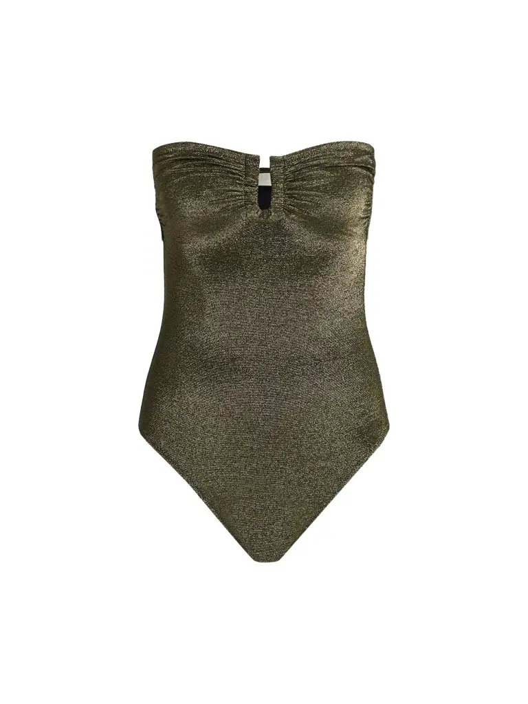 Ulla Johnson Women's Monterey Metallic Strapless One-Piece Swimsuit