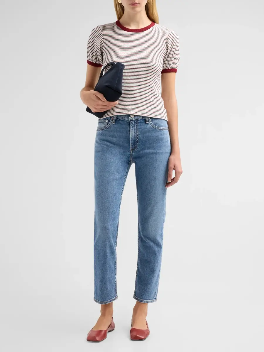 rag & bone Women's The Essential Striped Pima Cotton T-Shirt | Thumbnail 2 rag & bone Women's The Essential Striped Pima Cotton T-Shirt | Thumbnail 2