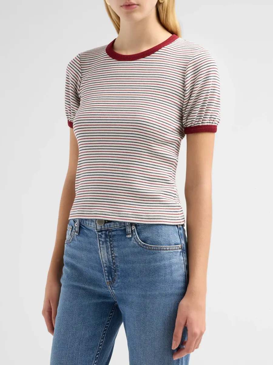 rag & bone Women's The Essential Striped Pima Cotton T-Shirt | Thumbnail 4 rag & bone Women's The Essential Striped Pima Cotton T-Shirt | Thumbnail 4