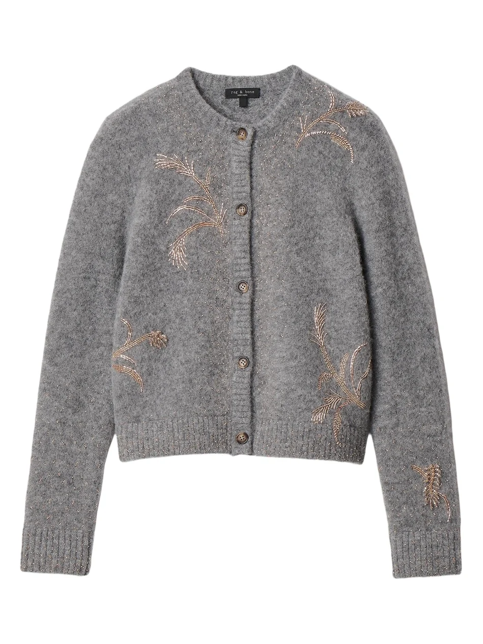Women's Iris Beaded Wool-Blend Cardigan
