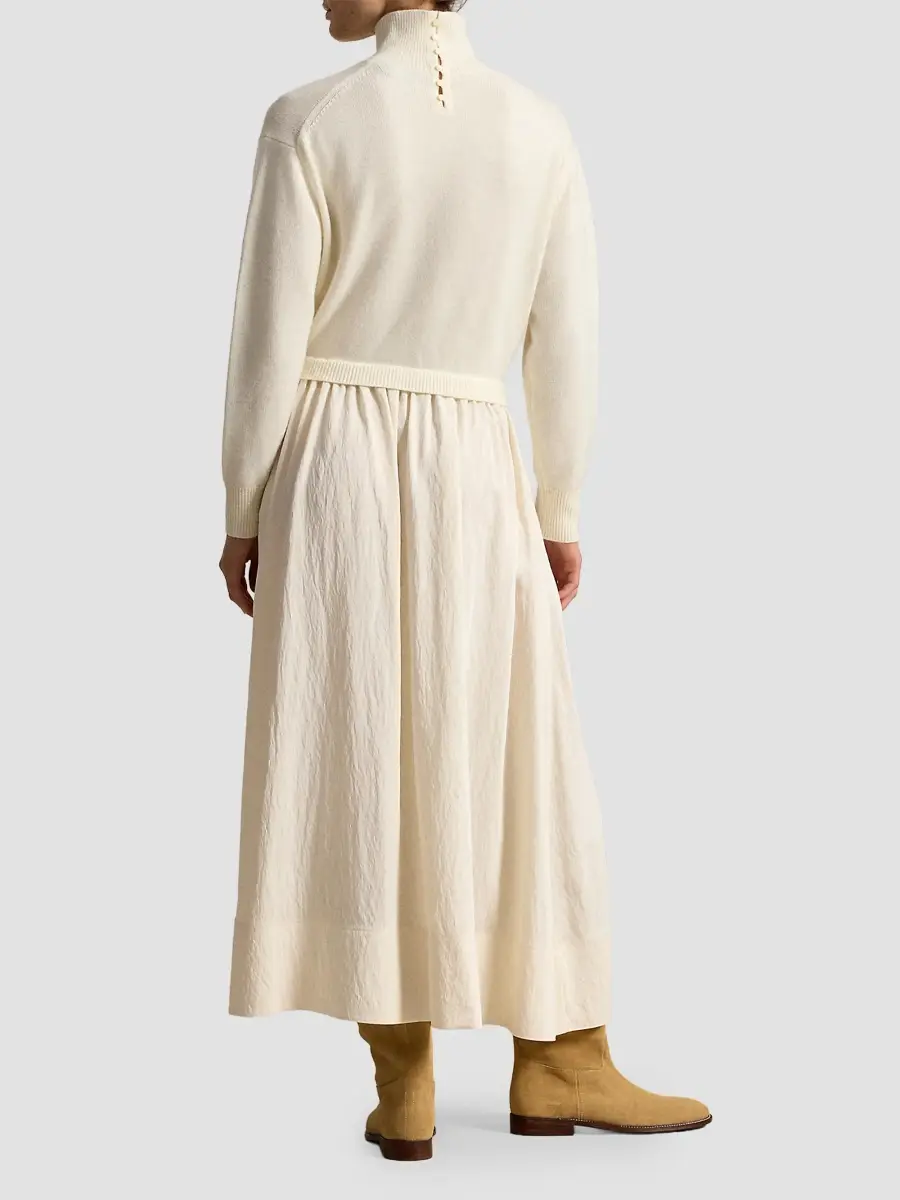 Polo Ralph Lauren Women's Wool & Crepe Maxi Dress | Thumbnail 3 Polo Ralph Lauren Women's Wool & Crepe Maxi Dress | Thumbnail 3