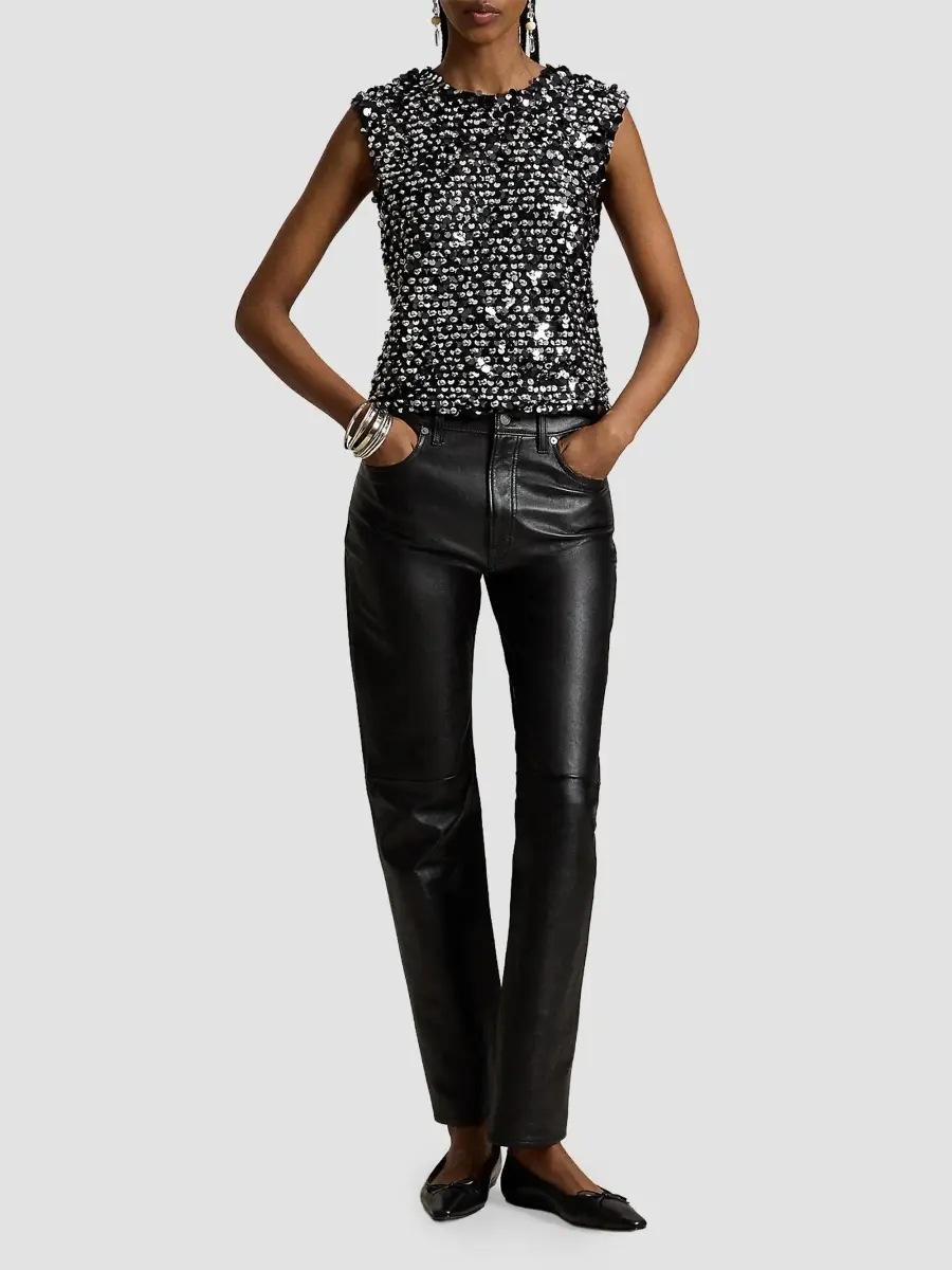 Polo Ralph Lauren Women's Sequined Mesh Tank | Thumbnail 2 Polo Ralph Lauren Women's Sequined Mesh Tank | Thumbnail 2