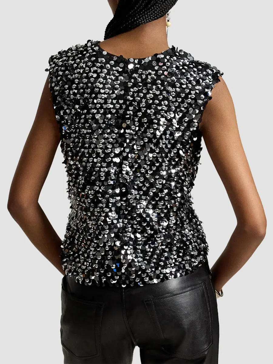 Polo Ralph Lauren Women's Sequined Mesh Tank | Thumbnail 3 Polo Ralph Lauren Women's Sequined Mesh Tank | Thumbnail 3