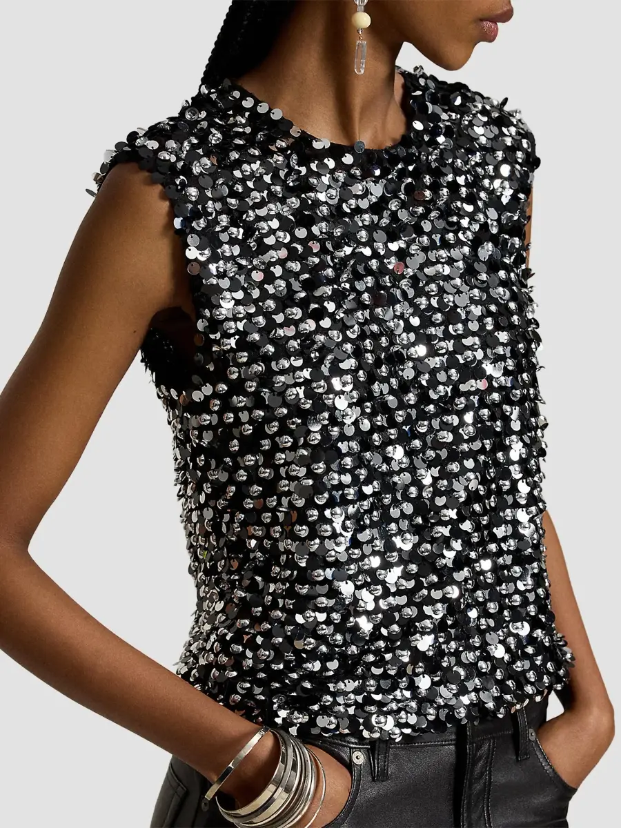 Polo Ralph Lauren Women's Sequined Mesh Tank | Thumbnail 6 Polo Ralph Lauren Women's Sequined Mesh Tank | Thumbnail 6