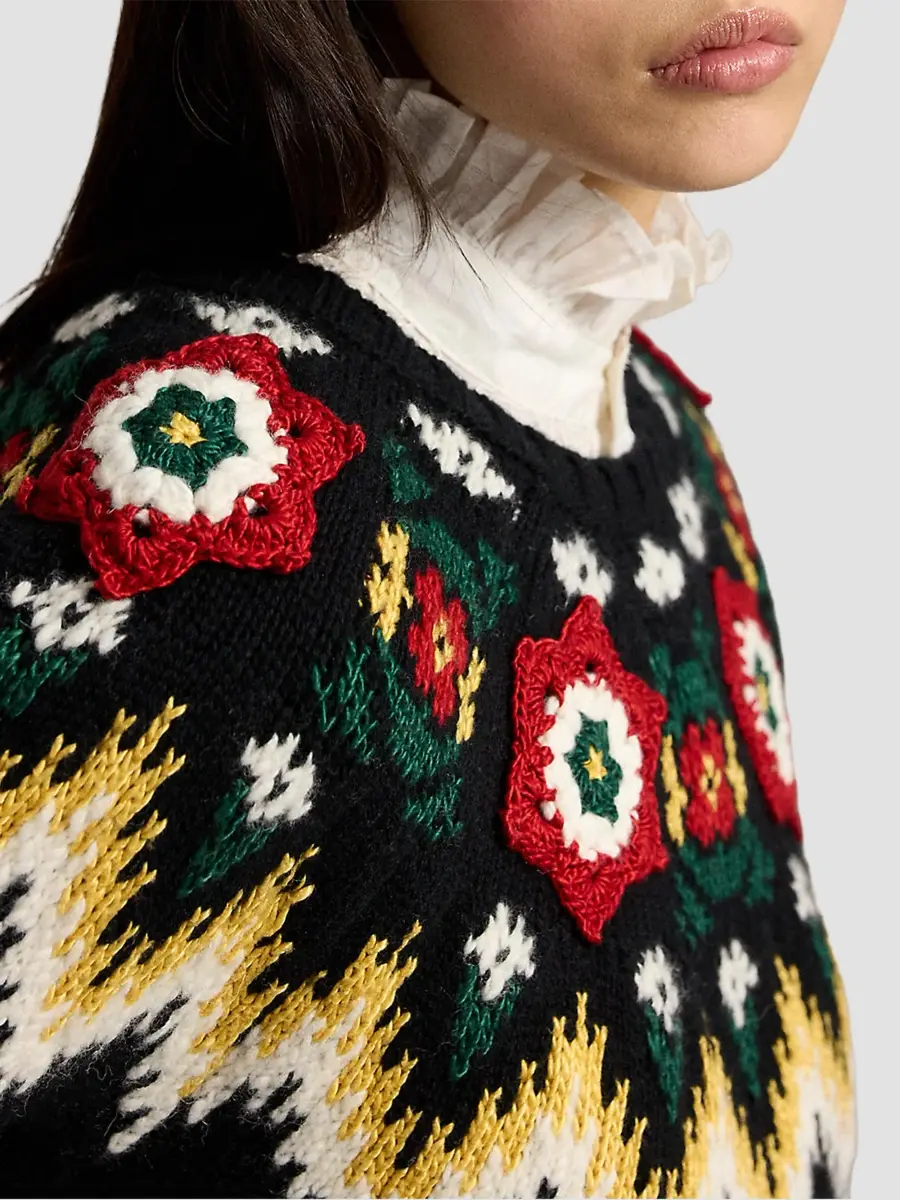 Polo Ralph Lauren Women's Fair-Isle-Inspired Wool-Cotton Sweater | Thumbnail 5 Polo Ralph Lauren Women's Fair-Isle-Inspired Wool-Cotton Sweater | Thumbnail 5