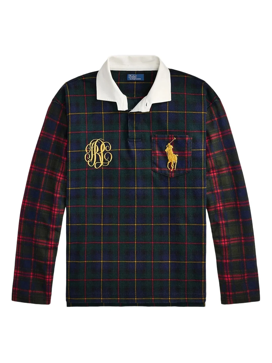 Women's Logo Plaid Cotton Rugby Shirt