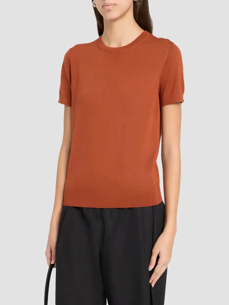 Theory Women's Basic Merino Wool T-Shirt | Thumbnail 4 Theory Women's Basic Merino Wool T-Shirt | Thumbnail 4