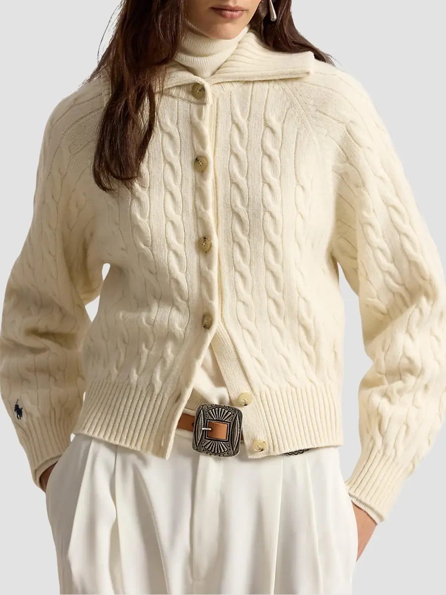 Polo Ralph Lauren Women's Cable-Knit Wool-Cashmere Cardigan | Thumbnail 4 Polo Ralph Lauren Women's Cable-Knit Wool-Cashmere Cardigan | Thumbnail 4