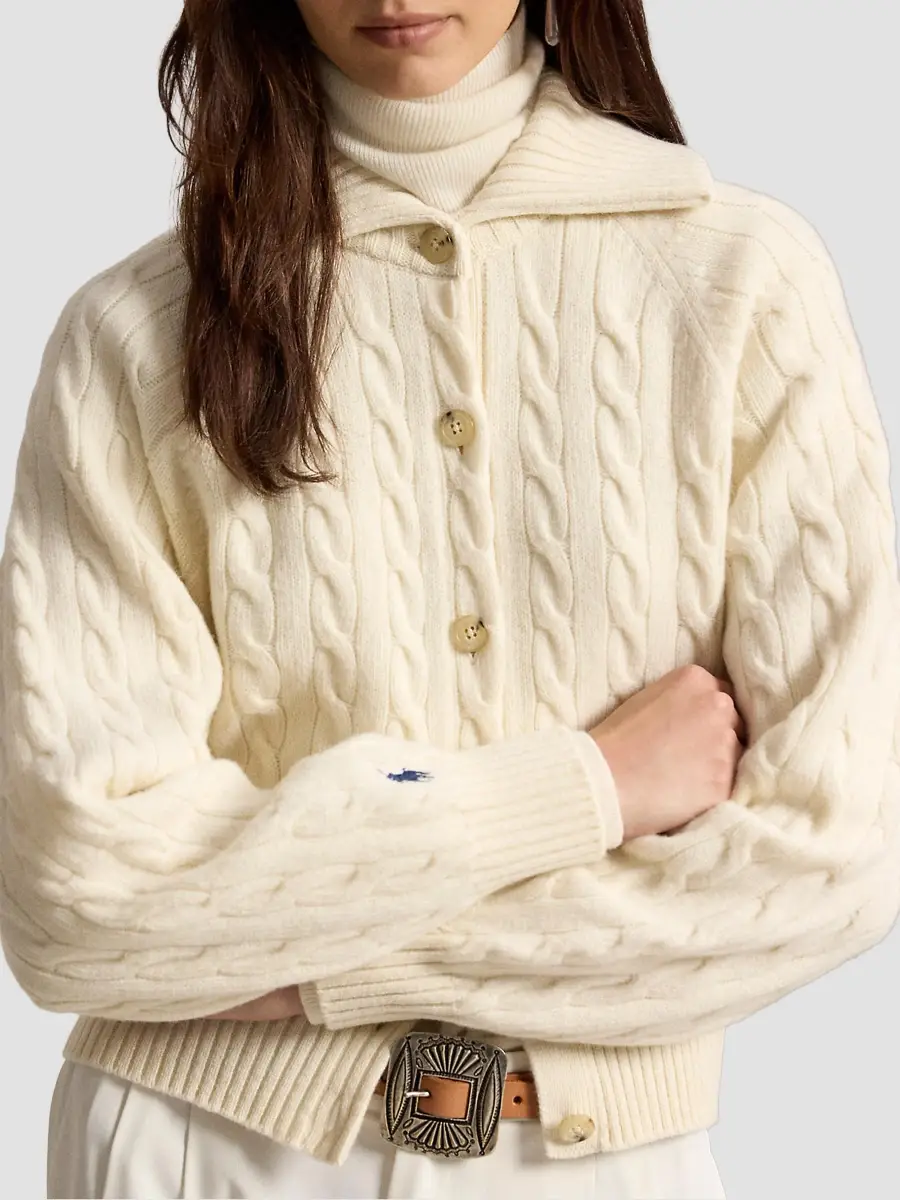 Polo Ralph Lauren Women's Cable-Knit Wool-Cashmere Cardigan | Thumbnail 5 Polo Ralph Lauren Women's Cable-Knit Wool-Cashmere Cardigan | Thumbnail 5